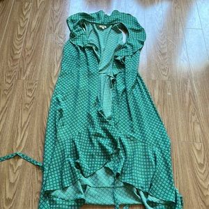 Ruffle wrap dress.